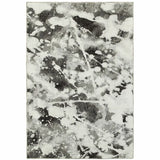 9' X 12' Gray and White Abstract Power Loom Area Rug - Homeroots - Flyclothing LLC