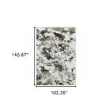 9' X 12' Gray and White Abstract Power Loom Area Rug - Homeroots - Flyclothing LLC