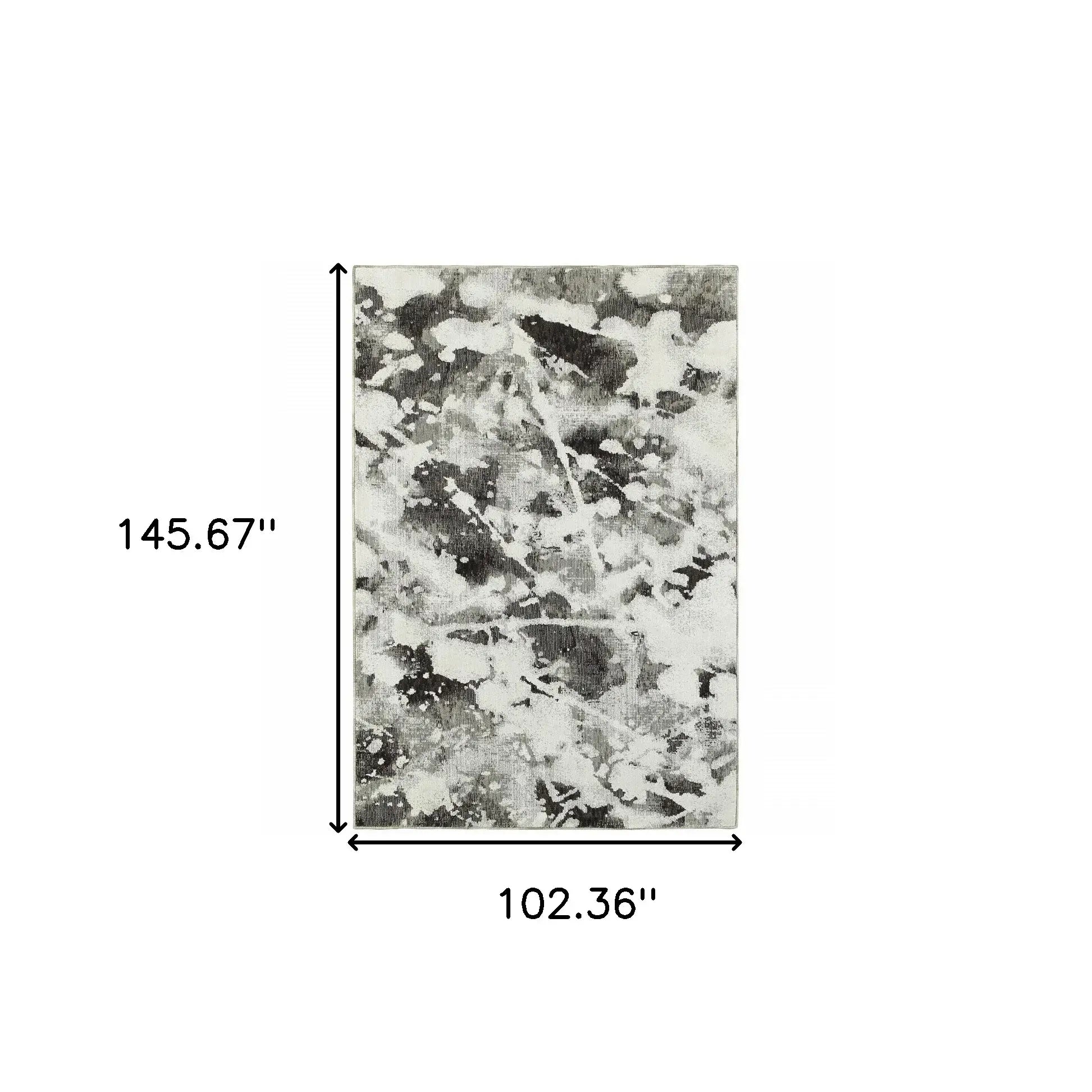 9' X 12' Gray and White Abstract Power Loom Area Rug - Homeroots - Flyclothing LLC