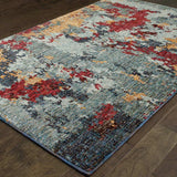 10' X 13' Blue Abstract Power Loom Area Rug - Homeroots