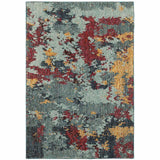 2' X 3' Blue Abstract Power Loom Area Rug - Homeroots - Flyclothing LLC