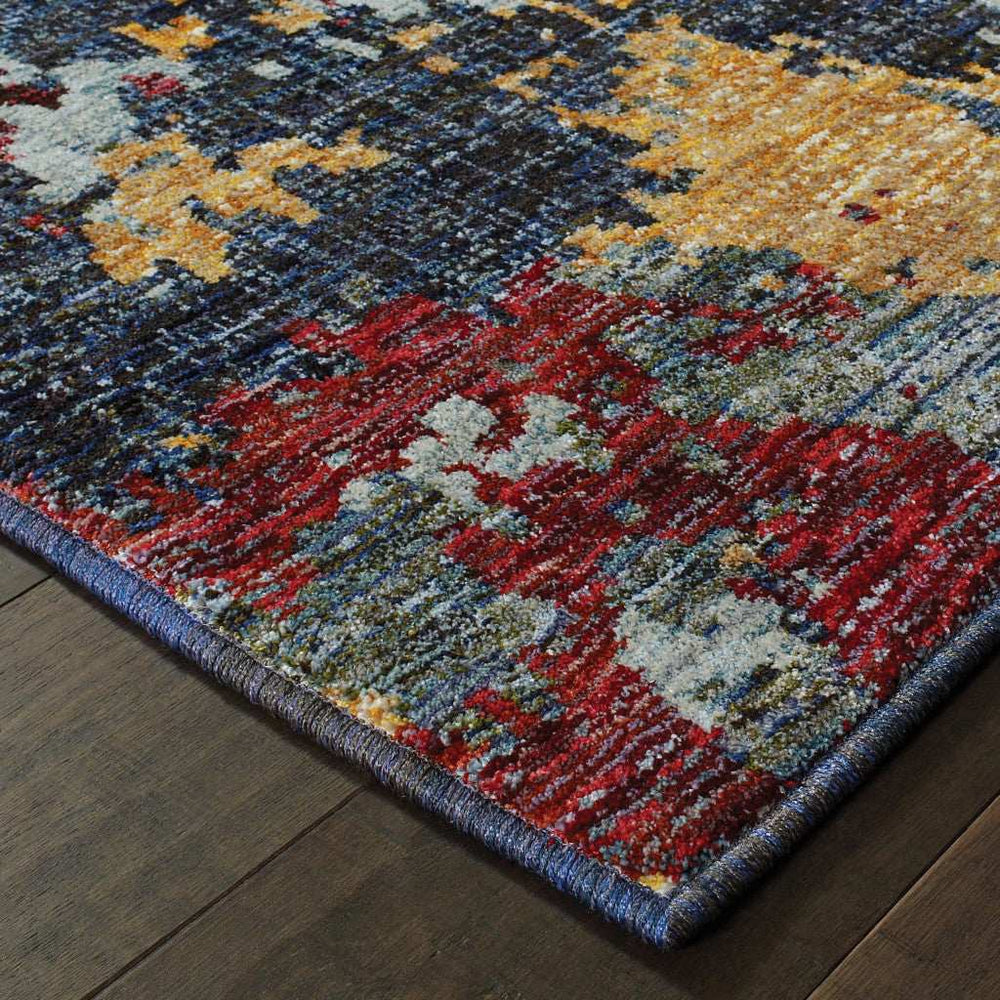 2' X 3' Blue Abstract Power Loom Area Rug - Homeroots - Flyclothing LLC