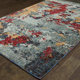 2' X 3' Blue Abstract Power Loom Area Rug - Homeroots - Flyclothing LLC