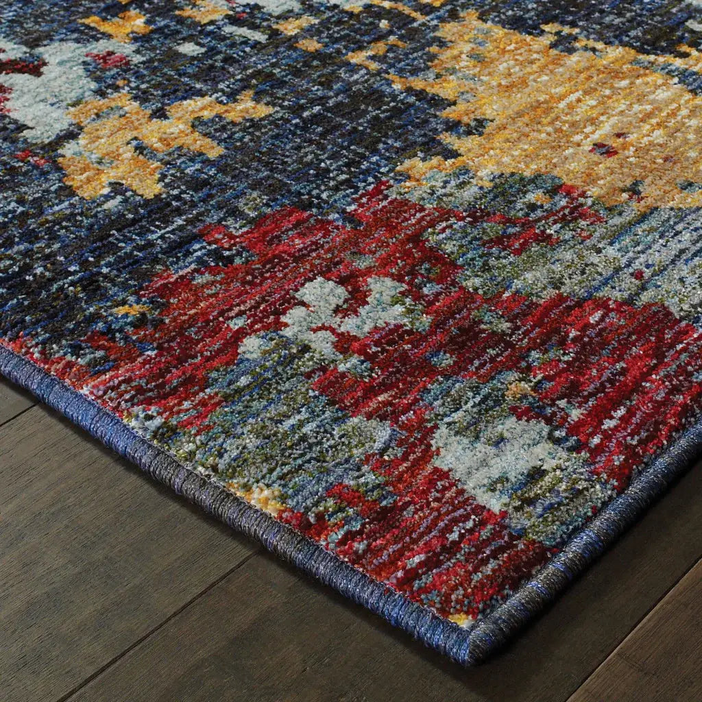 8' X 11' Blue Abstract Power Loom Area Rug - Homeroots - Flyclothing LLC