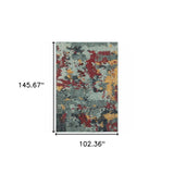 9' X 12' Blue and Beige Abstract Power Loom Area Rug - Homeroots - Flyclothing LLC
