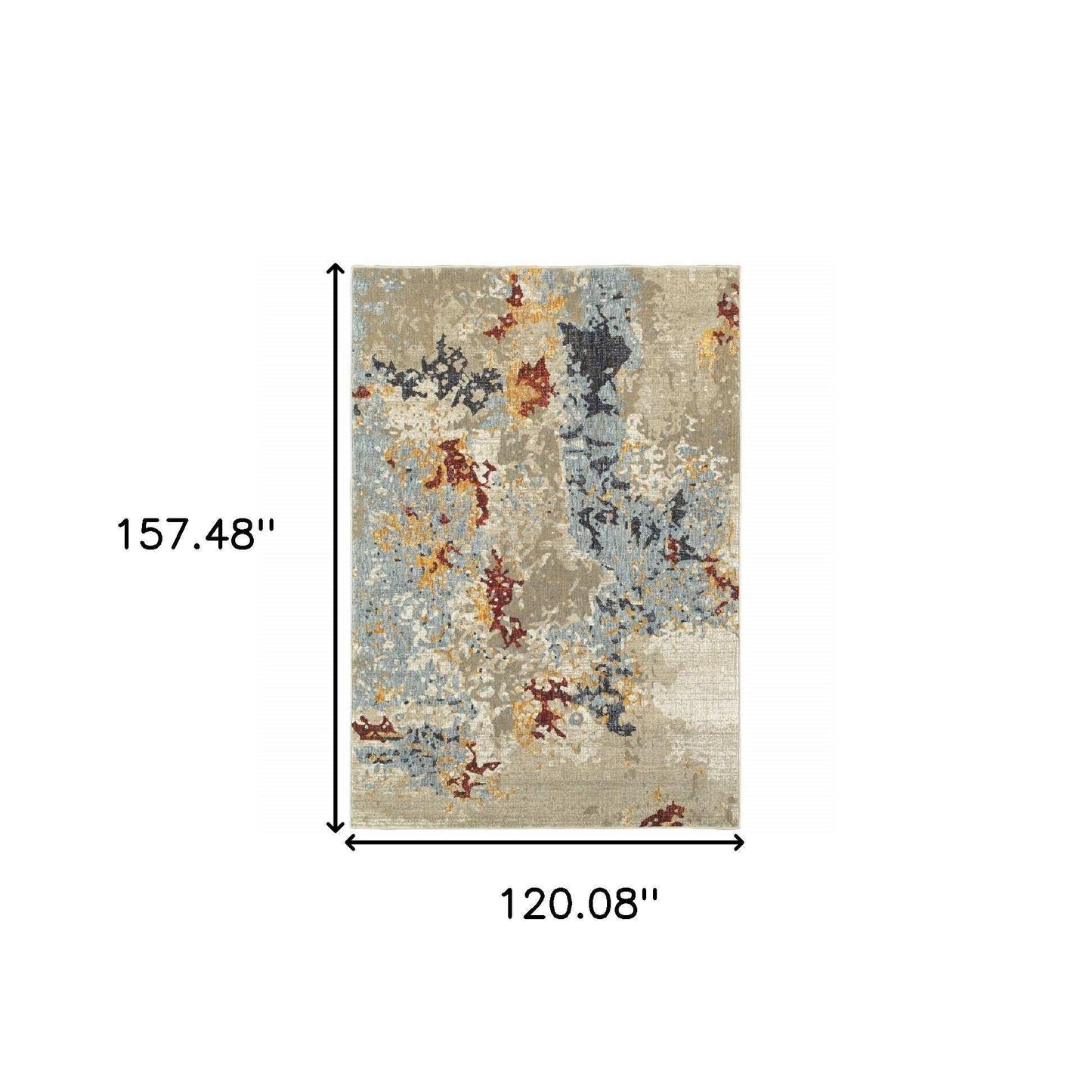 10' X 13' Blue and Beige Abstract Power Loom Area Rug - Homeroots - Flyclothing LLC