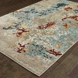 10' X 13' Blue and Beige Abstract Power Loom Area Rug - Homeroots - Flyclothing LLC