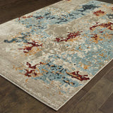 2' X 3' Blue and Beige Abstract Power Loom Area Rug - Homeroots - Flyclothing LLC