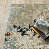 2' X 3' Blue and Beige Abstract Power Loom Area Rug - Homeroots - Flyclothing LLC