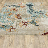 2' X 3' Blue and Beige Abstract Power Loom Area Rug - Homeroots - Flyclothing LLC