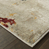 12' Runner Beige and Blue Abstract Power Loom Runner Rug - Homeroots - Flyclothing LLC