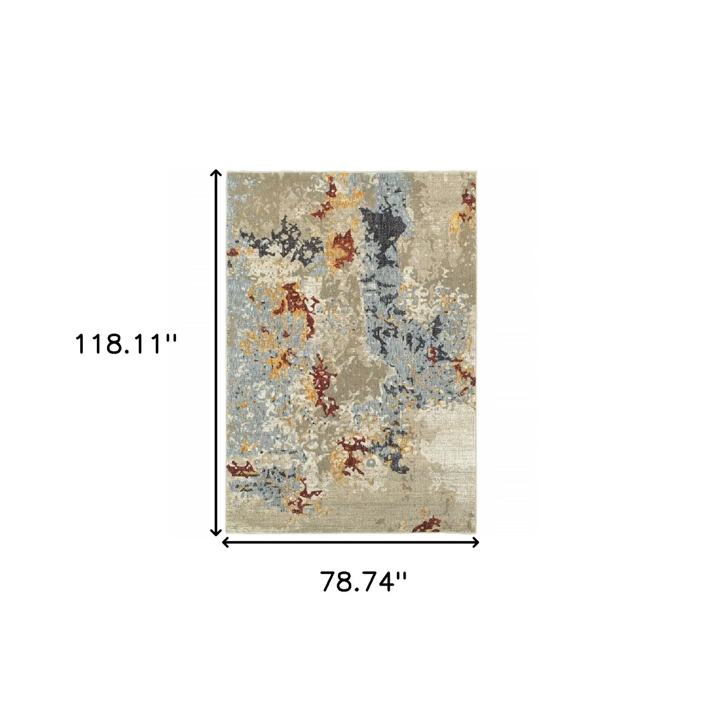7' X 10' Blue and Beige Abstract Power Loom Area Rug - Homeroots - Flyclothing LLC