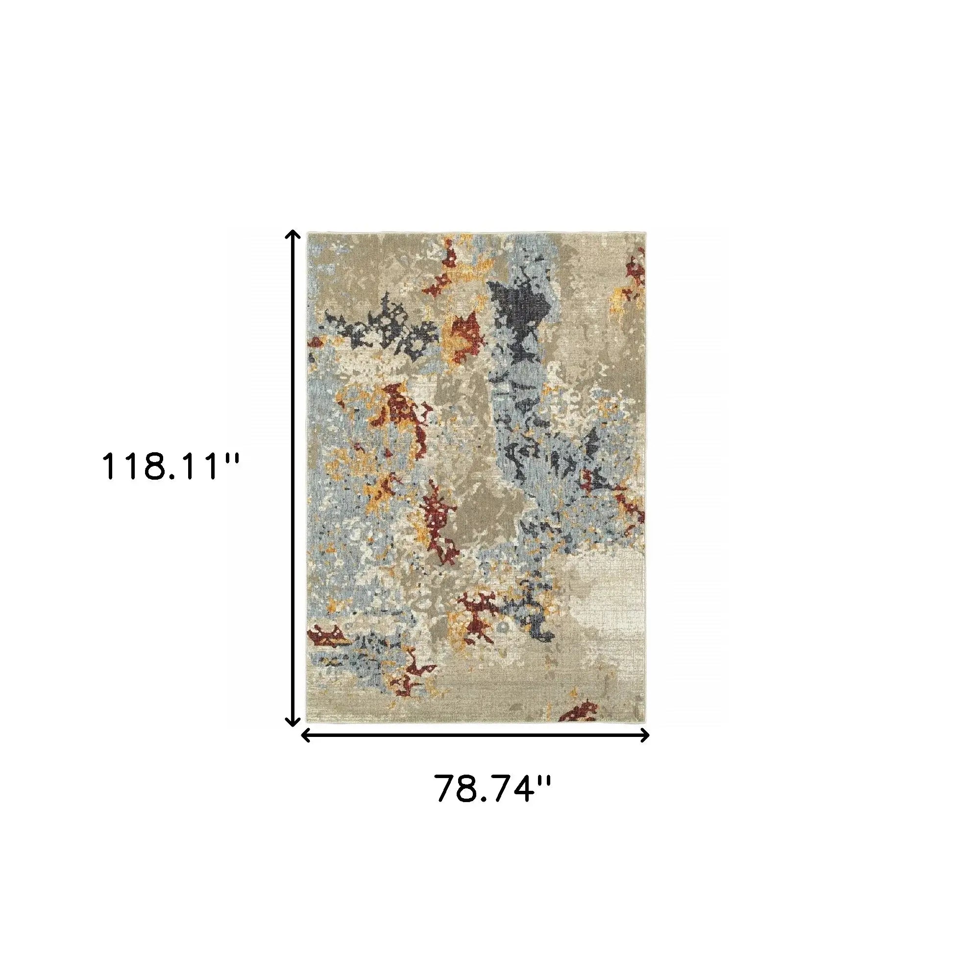 7' X 10' Blue and Beige Abstract Power Loom Area Rug - Homeroots - Flyclothing LLC