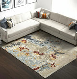 8' X 11' Blue and Beige Abstract Power Loom Area Rug - Homeroots - Flyclothing LLC