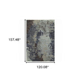 10' X 13' Navy Blue Abstract Power Loom Area Rug - Homeroots - Flyclothing LLC
