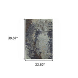 2' X 3' Navy Blue Abstract Power Loom Area Rug - Homeroots - Flyclothing LLC
