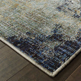 12' Runner Navy and Blue Abstract Power Loom Runner Rug - Homeroots - Flyclothing LLC