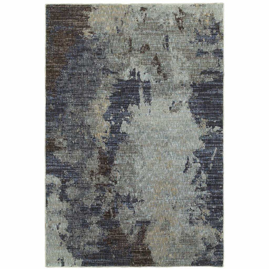 3' X 5' Navy Blue Abstract Power Loom Area Rug - Homeroots - Flyclothing LLC