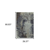 3' X 5' Navy Blue Abstract Power Loom Area Rug - Homeroots - Flyclothing LLC