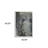 5' X 7' Navy Blue Abstract Power Loom Area Rug - Homeroots - Flyclothing LLC