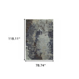 7' X 10' Navy Blue Abstract Power Loom Area Rug - Homeroots - Flyclothing LLC