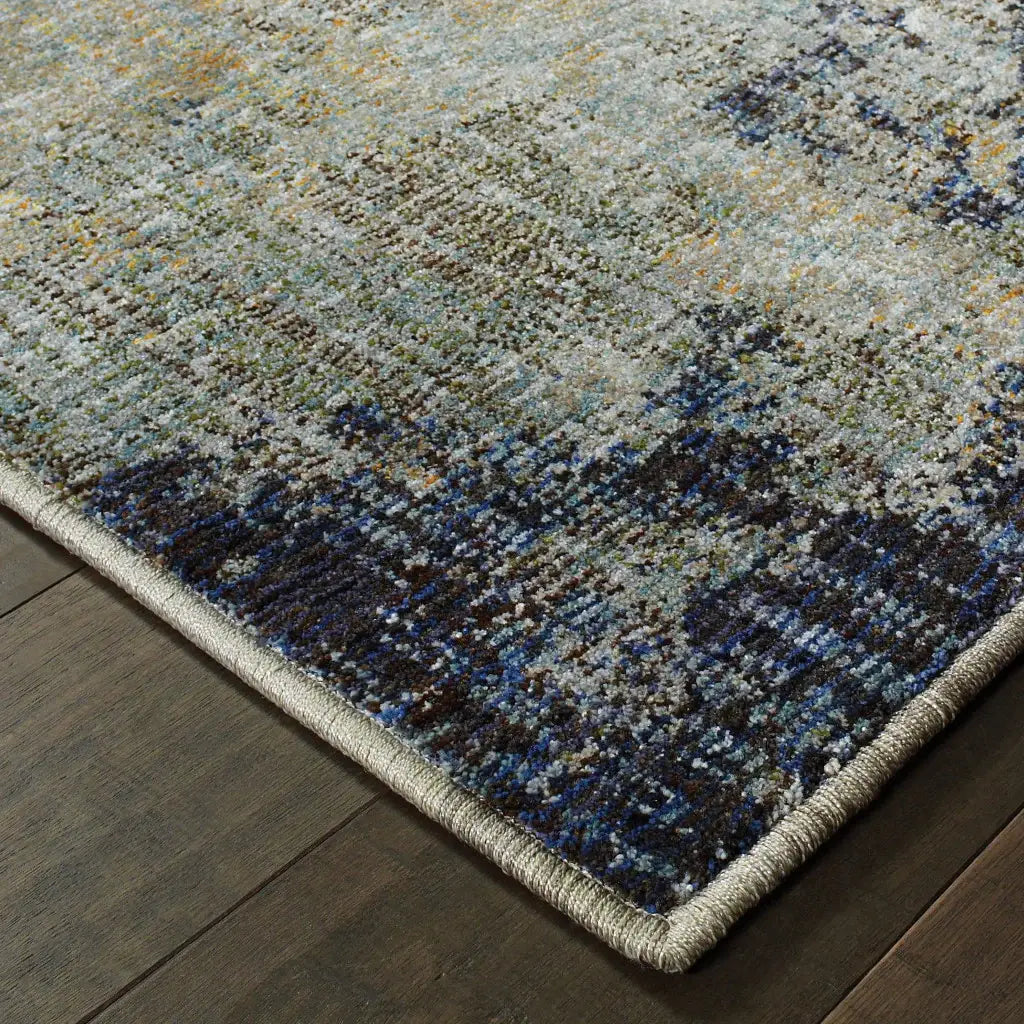 8' X 11' Navy Blue Abstract Power Loom Area Rug - Homeroots - Flyclothing LLC