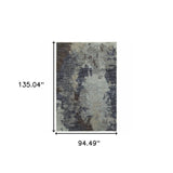 8' X 11' Navy Blue Abstract Power Loom Area Rug - Homeroots - Flyclothing LLC
