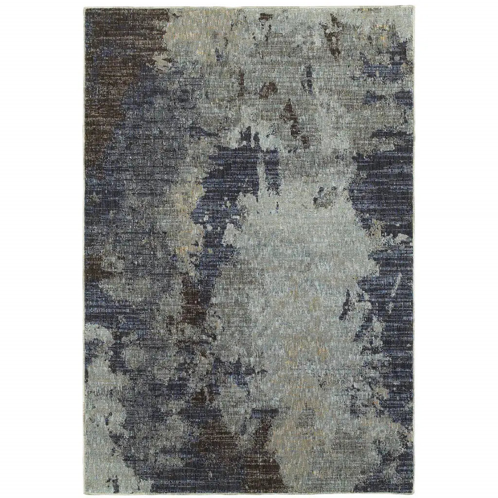 9' X 12' Navy Blue Abstract Power Loom Area Rug - Homeroots - Flyclothing LLC