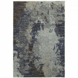 9' X 12' Navy Blue Abstract Power Loom Area Rug - Homeroots - Flyclothing LLC