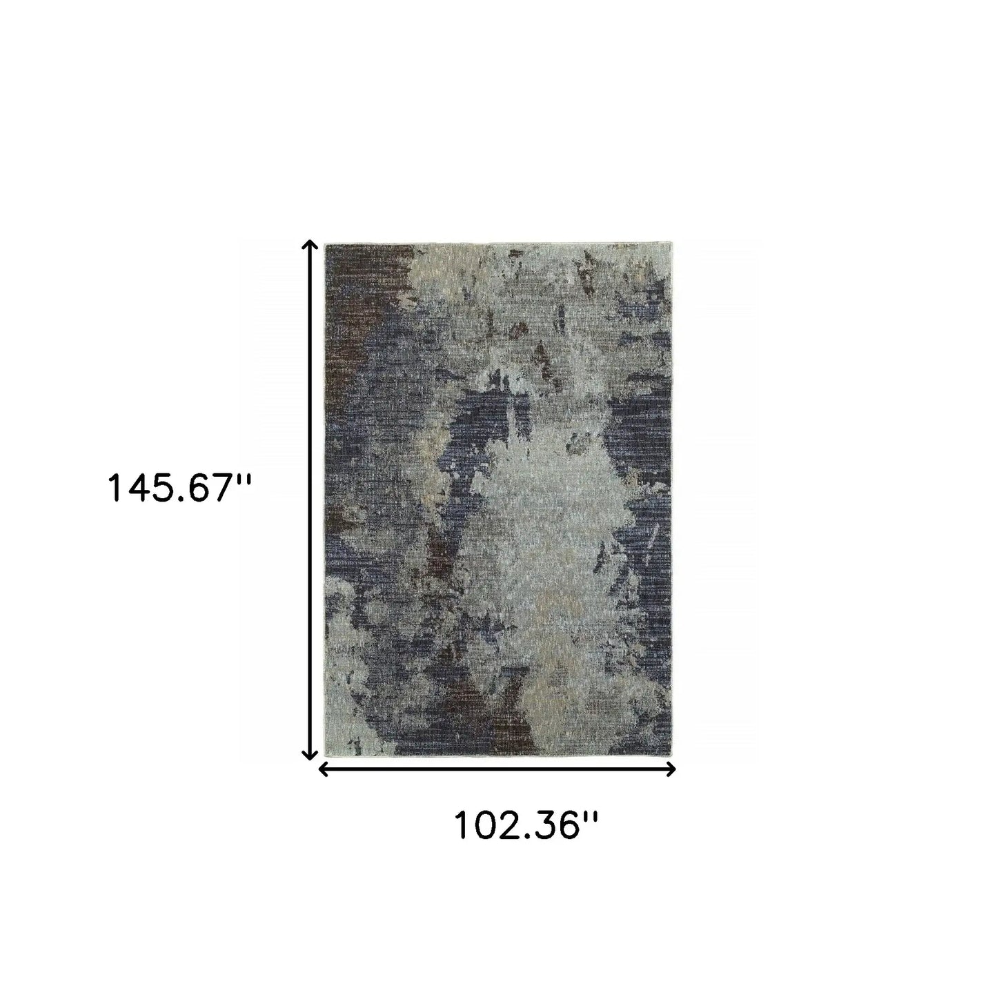 9' X 12' Navy Blue Abstract Power Loom Area Rug - Homeroots - Flyclothing LLC
