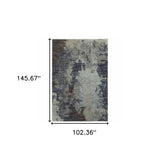 9' X 12' Navy Blue Abstract Power Loom Area Rug - Homeroots - Flyclothing LLC