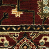 2' X 10' Red And Ivory Oriental Power Loom Runner Rug With Fringe - Homeroots - Flyclothing LLC