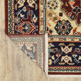 2' X 10' Blue And Red Oriental Power Loom Runner Rug With Fringe - Homeroots - Flyclothing LLC