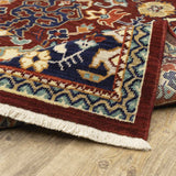 2' X 10' Blue And Red Oriental Power Loom Runner Rug With Fringe - Homeroots - Flyclothing LLC