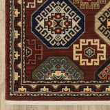 2' X 10' Red And Ivory Oriental Power Loom Runner Rug With Fringe - Homeroots - Flyclothing LLC