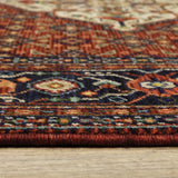 2' X 10' Blue And Red Oriental Power Loom Runner Rug With Fringe - Homeroots - Flyclothing LLC