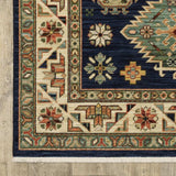 12' Blue and Orange Oriental Power Loom Runner Rug - Homeroots - Flyclothing LLC