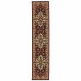 2' X 10' Red And Ivory Oriental Power Loom Runner Rug With Fringe - Homeroots - Flyclothing LLC