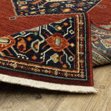 2' X 10' Red And Ivory Oriental Power Loom Runner Rug With Fringe - Homeroots - Flyclothing LLC