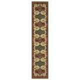 12' Red and Ivory Oriental Power Loom Runner Rug - Homeroots - Flyclothing LLC