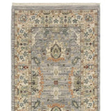 2' X 10' Gray And Ivory Oriental Power Loom Runner Rug With Fringe - Homeroots - Flyclothing LLC