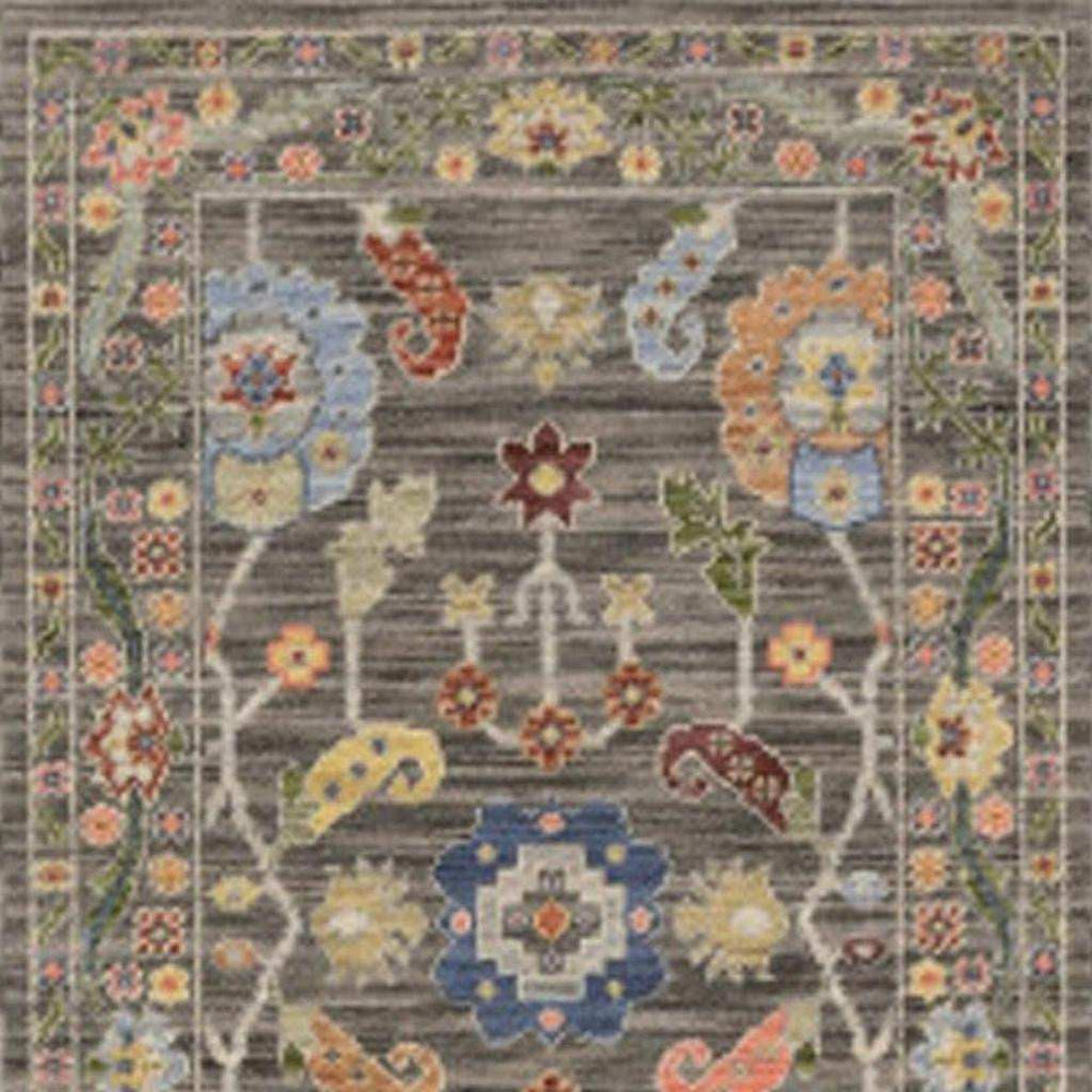 2' X 10' Charcoal Oriental Power Loom Runner Rug With Fringe - Homeroots - Flyclothing LLC