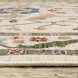12' Gray and Ivory Oriental Power Loom Runner Rug - Homeroots - Flyclothing LLC