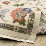 12' Gray and Ivory Oriental Power Loom Runner Rug