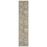 2' X 10' Gray And Ivory Oriental Power Loom Runner Rug With Fringe - Homeroots - Flyclothing LLC