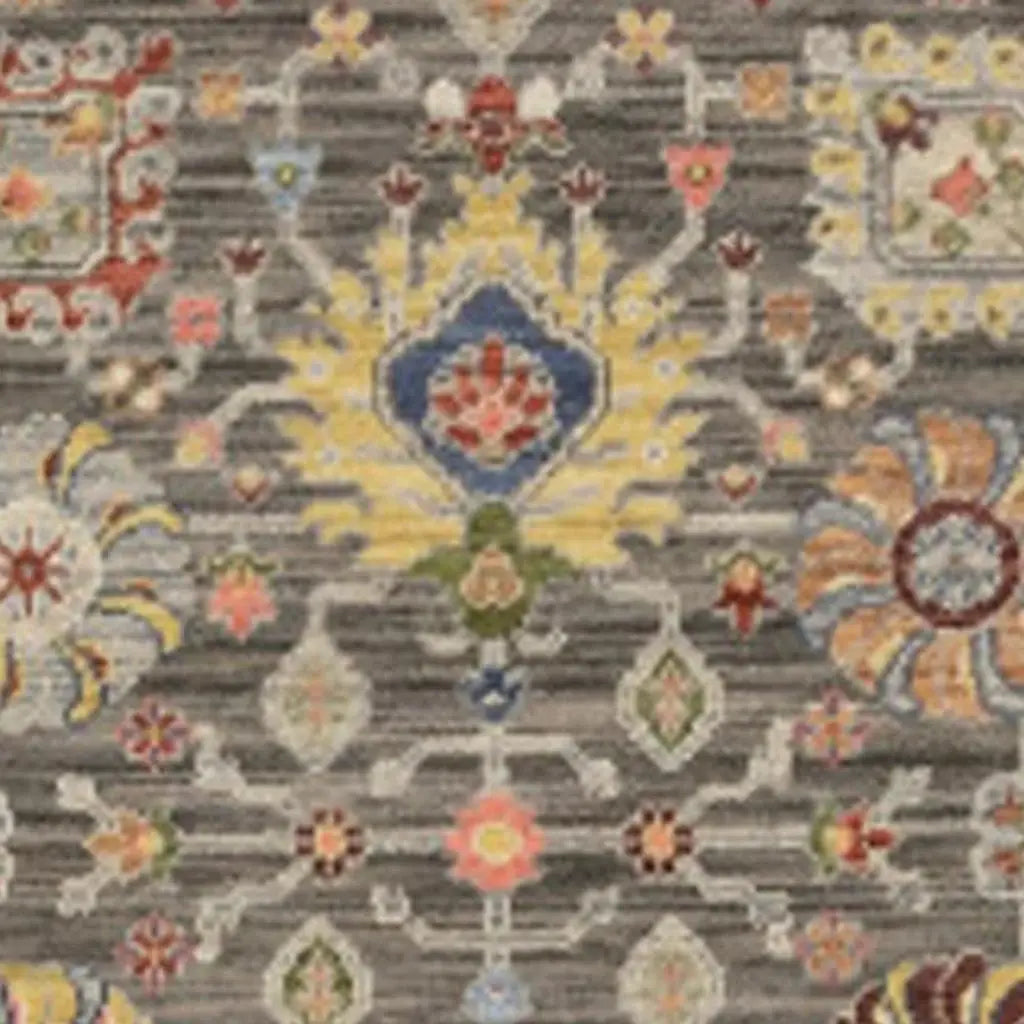 2' X 10' Gray And Ivory Oriental Power Loom Runner Rug With Fringe - Homeroots - Flyclothing LLC
