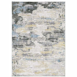2' X 3' Gray And Ivory Abstract Printed Stain Resistant Non Skid Area Rug - Homeroots - Flyclothing LLC
