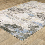 2' X 3' Gray And Ivory Abstract Printed Stain Resistant Non Skid Area Rug - Homeroots - Flyclothing LLC