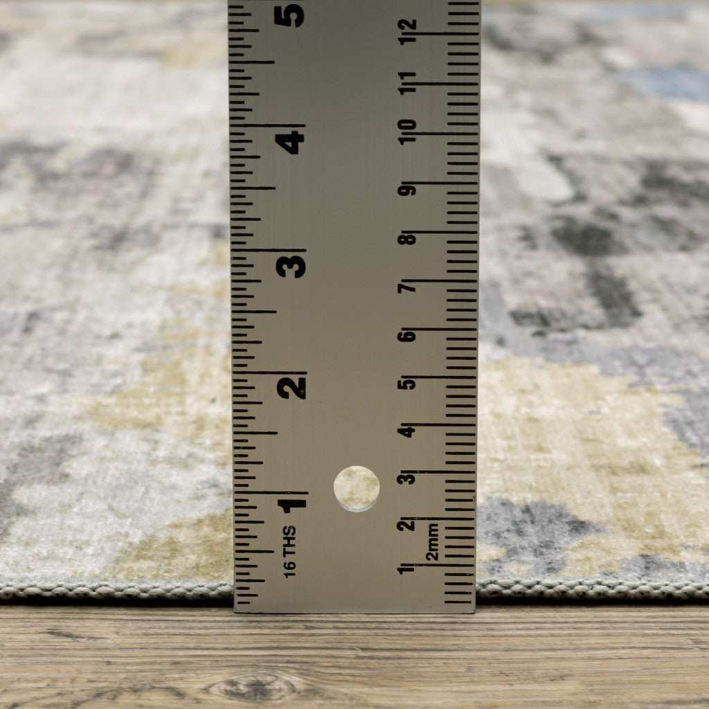 2' X 8' Gray And Ivory Abstract Printed Stain Resistant Non Skid Runner Rug - Homeroots - Flyclothing LLC