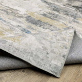 2' X 8' Gray And Ivory Abstract Printed Stain Resistant Non Skid Runner Rug - Homeroots - Flyclothing LLC